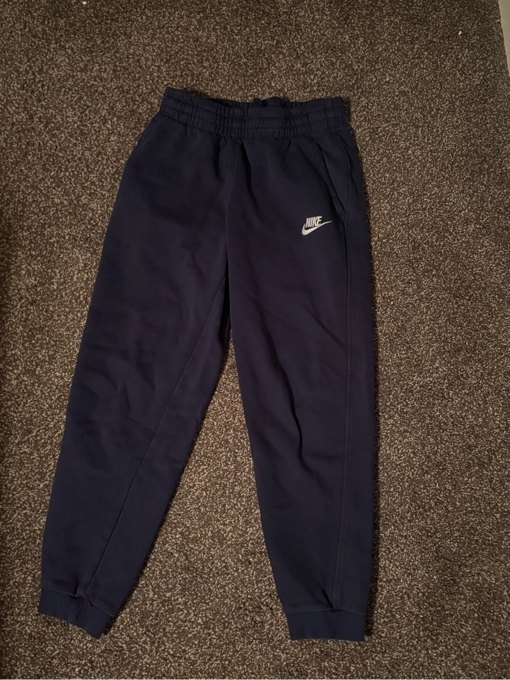 Nike Kids Navy Blue Fleece Joggers